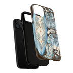 Sundown Cowgirl Boots Brown Phone Case | Coastal Western Patchwork MagSafe Design