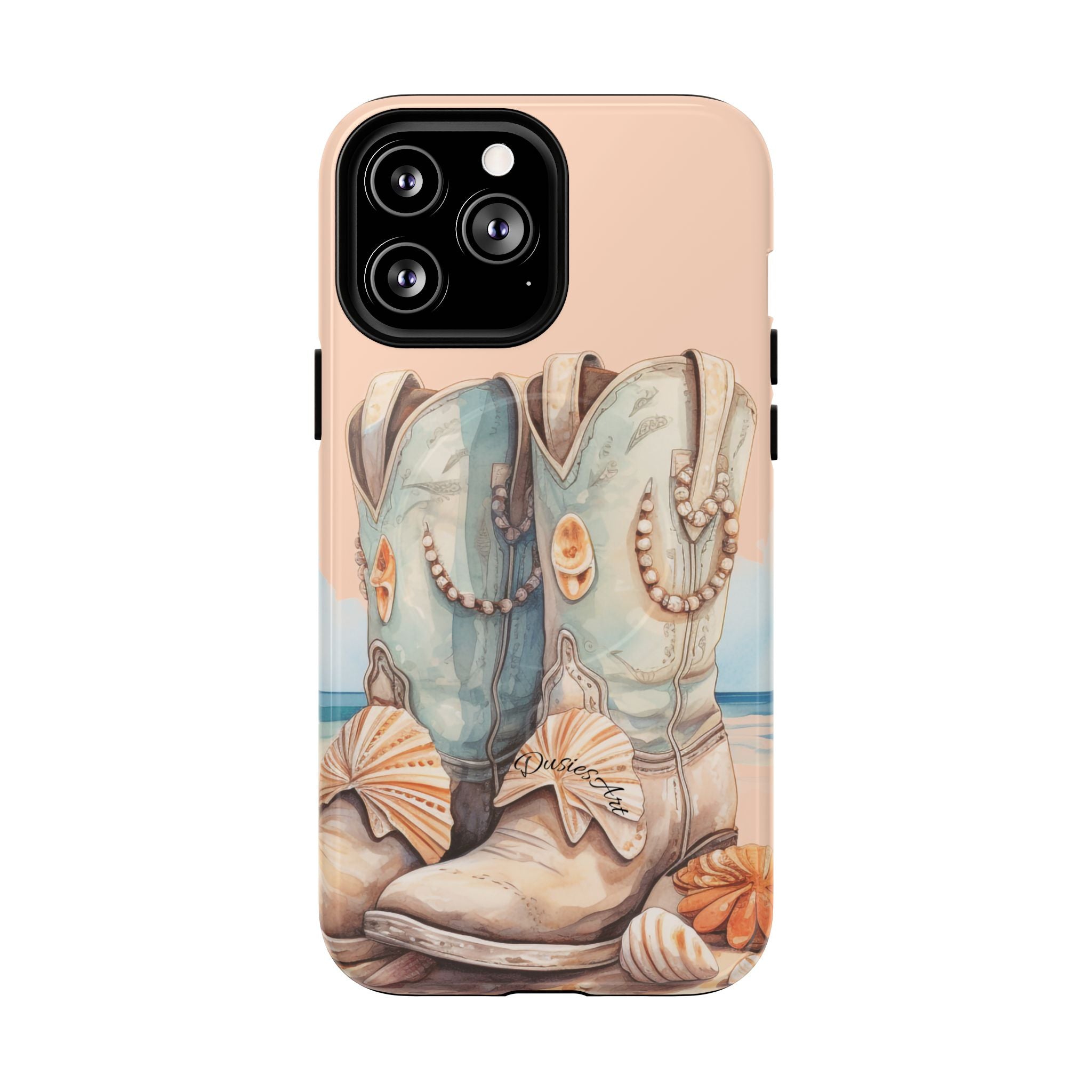 Seashell Cowgirl Boots Phone Case | Tough Magnetic Case