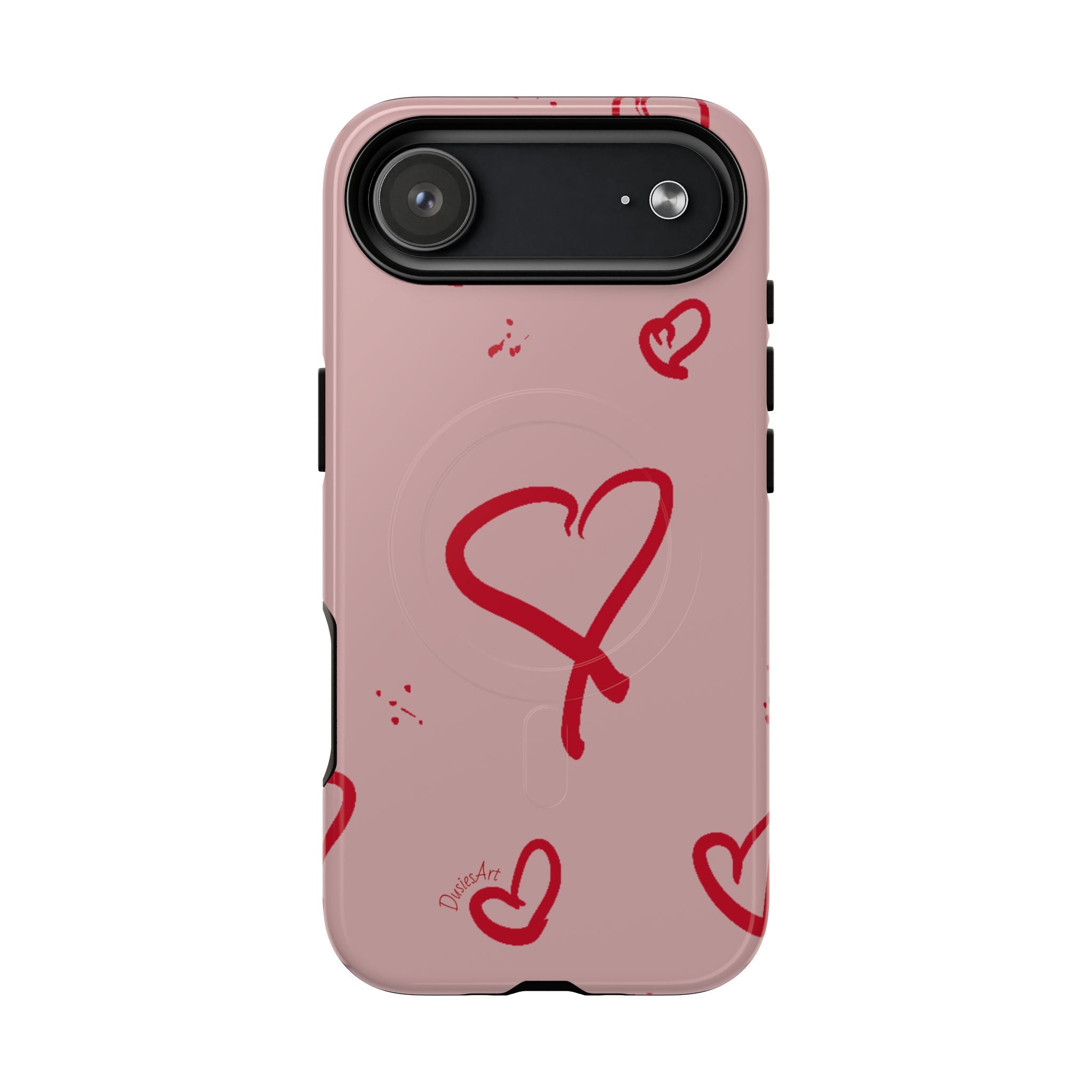 Red Doodle Hearts Phone Case | Tough Magnetic Case