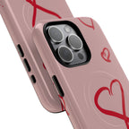 Red Doodle Hearts Phone Case | Tough Magnetic Case