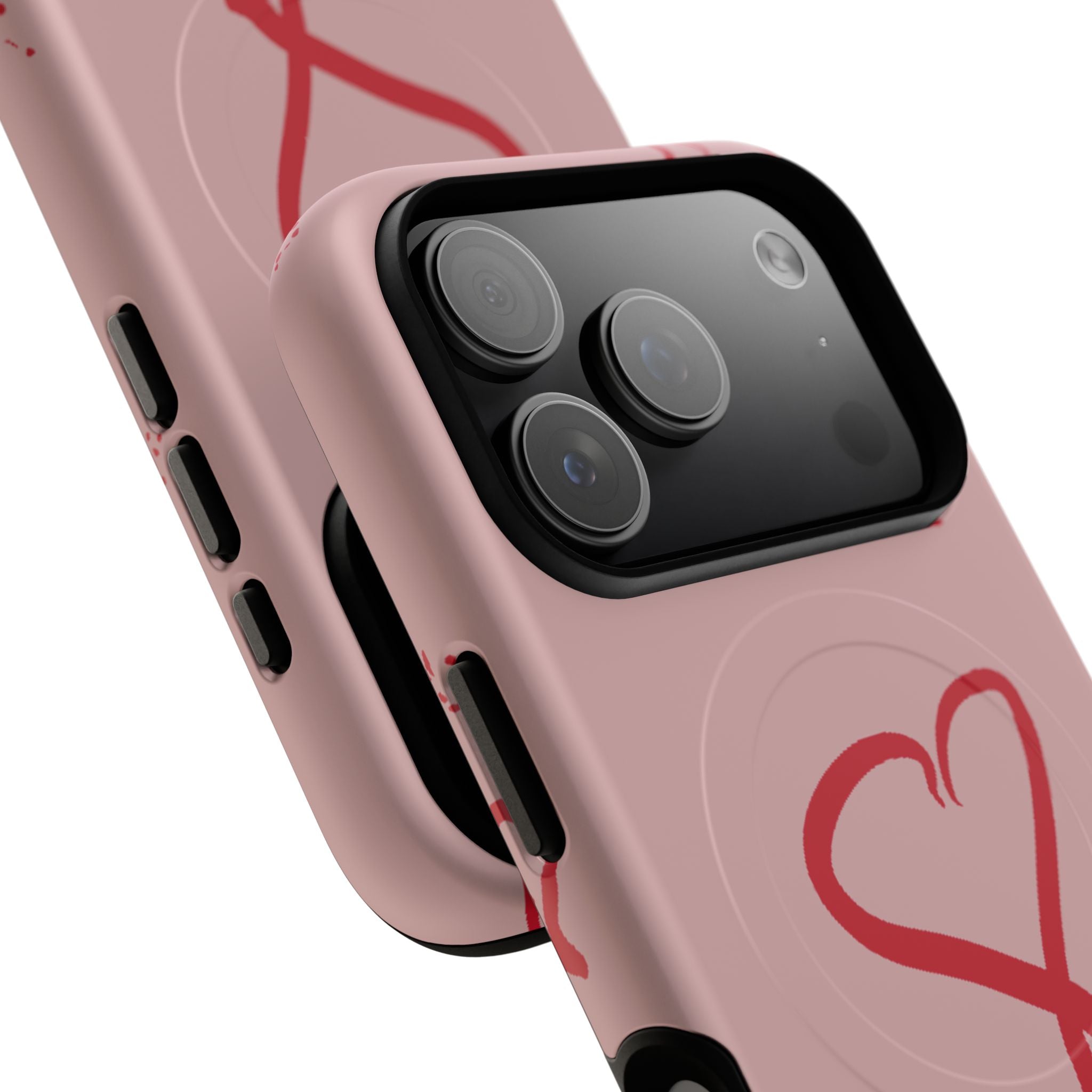 Red Doodle Hearts Phone Case | Tough Magnetic Case