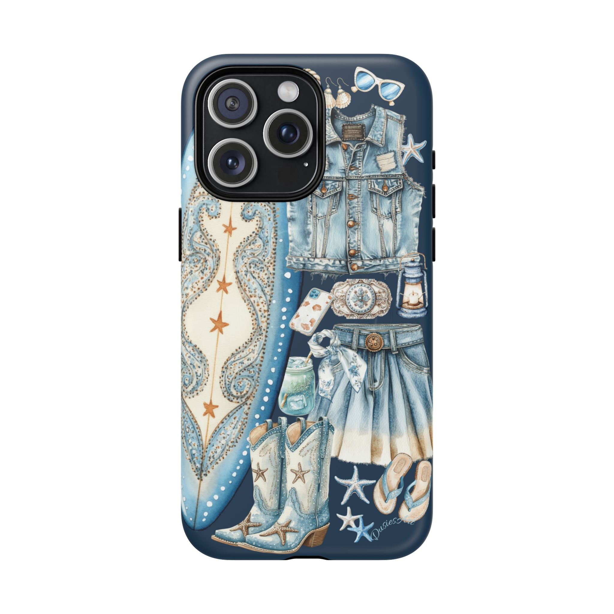 Sundown Cowgirl Boots Navy Tough Case