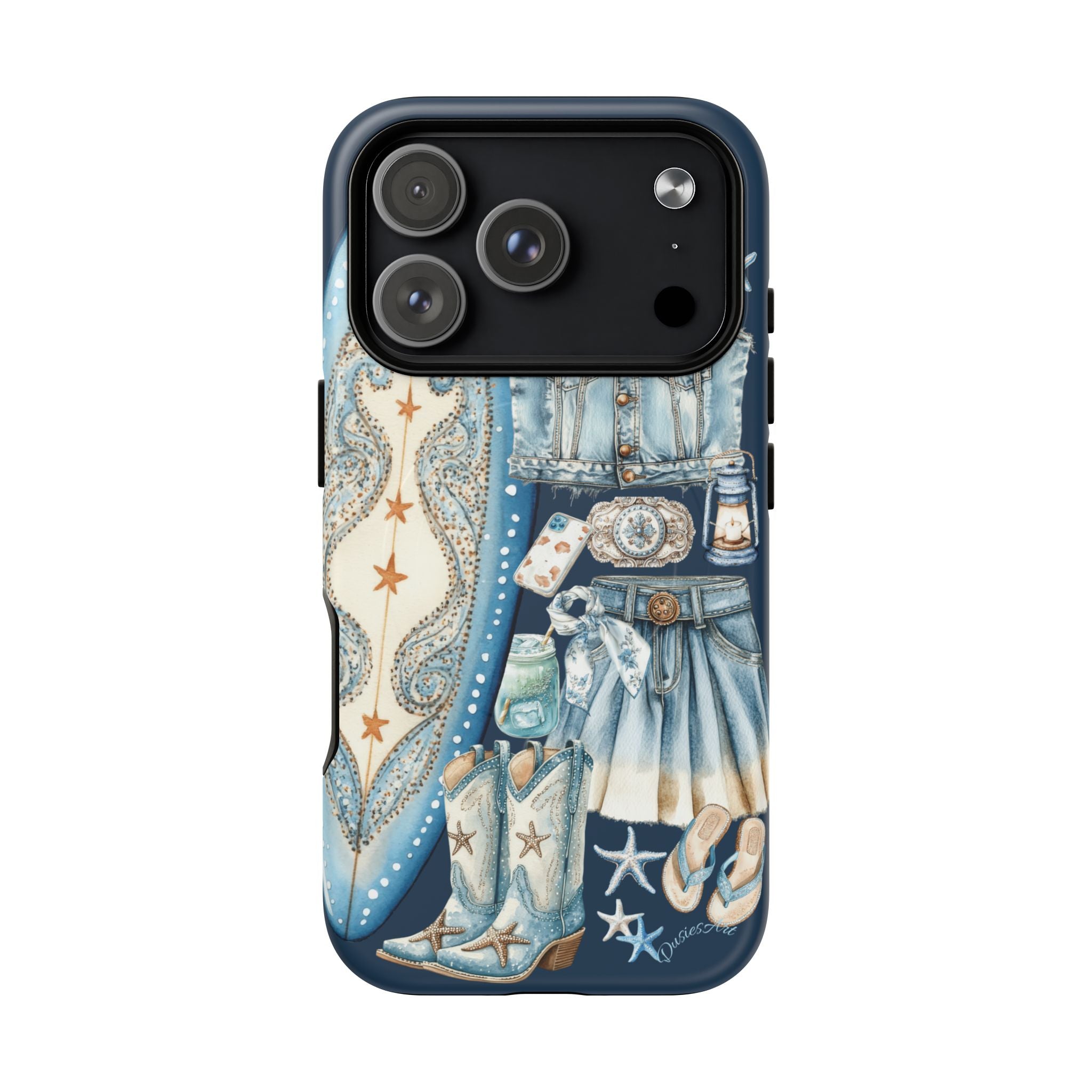 Sundown Cowgirl Boots Navy Tough Case