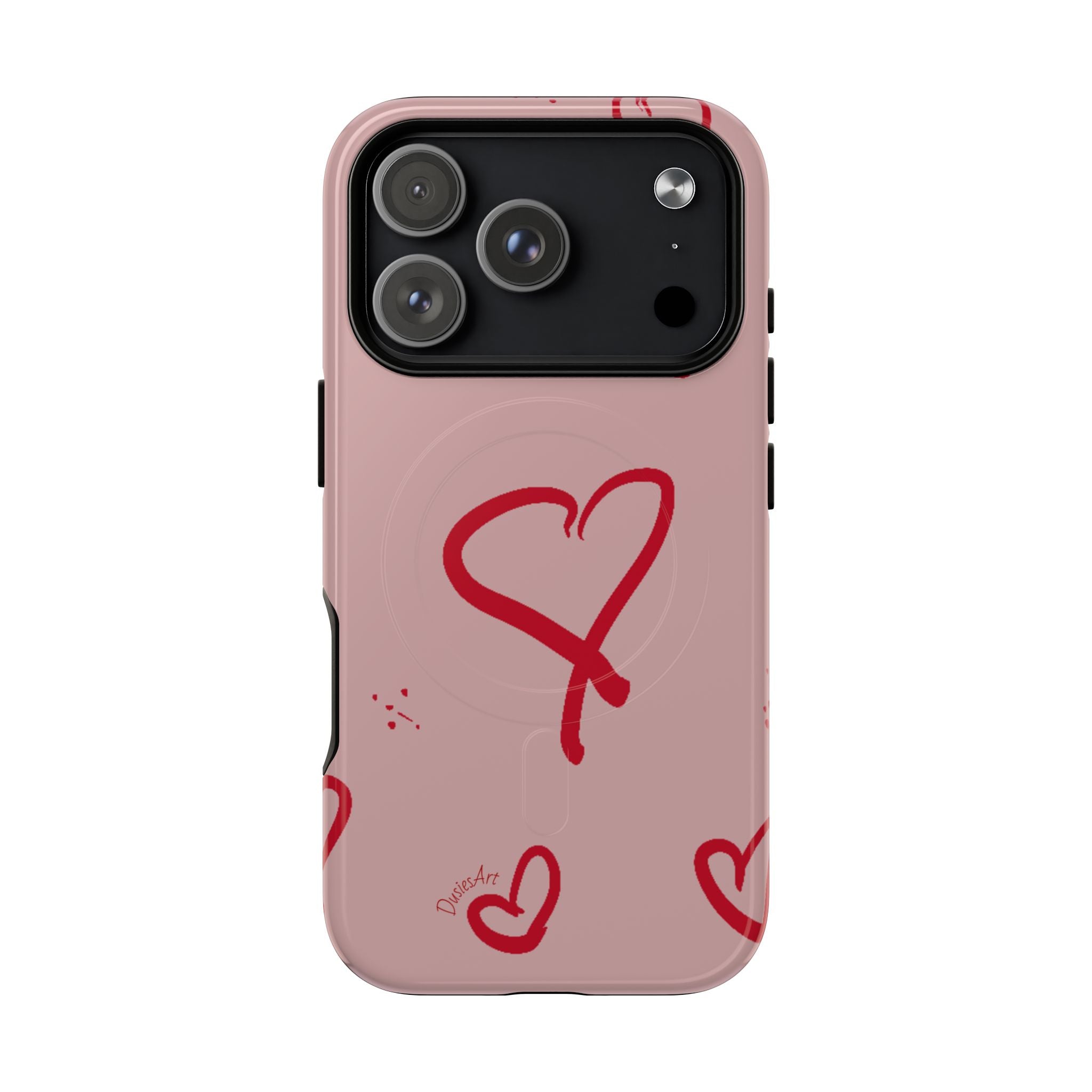 Red Doodle Hearts Phone Case | Tough Magnetic Case