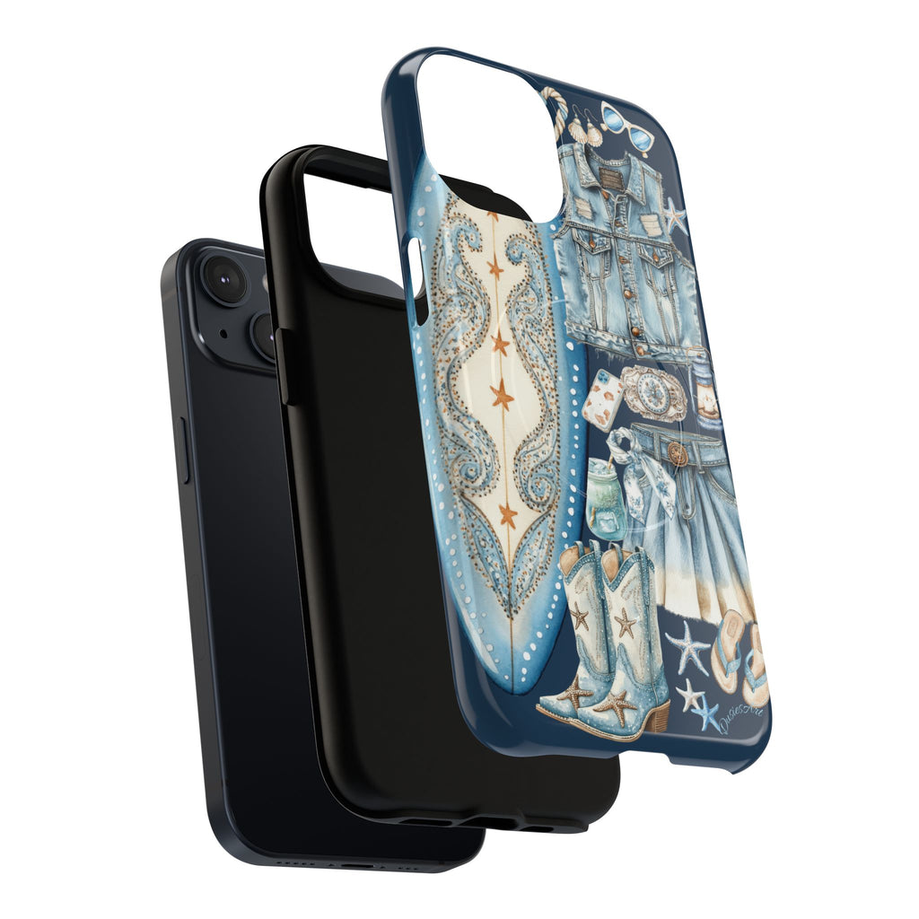 Sundown Cowgirl Boots Navy Tough Case