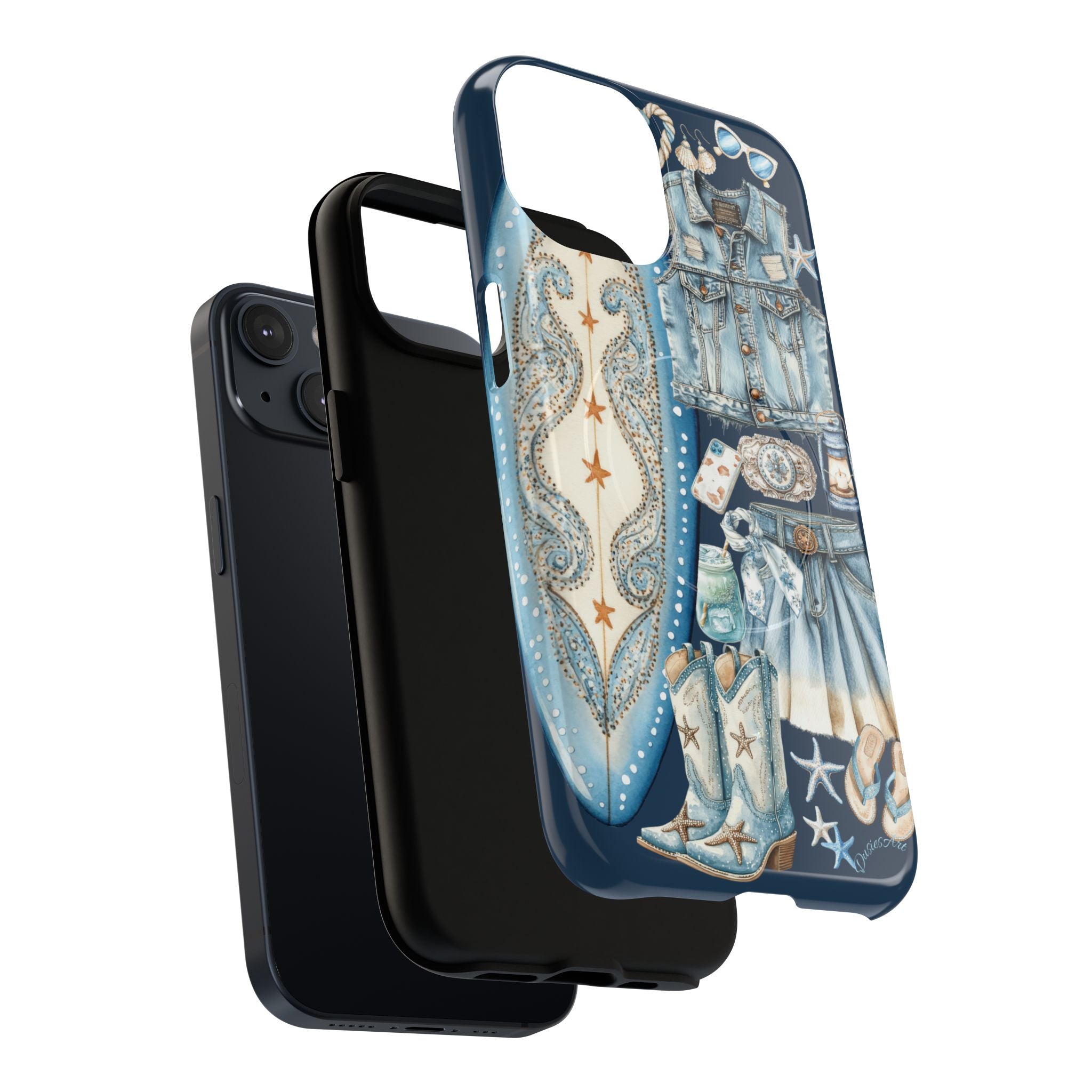 Sundown Cowgirl Boots Navy Tough Case