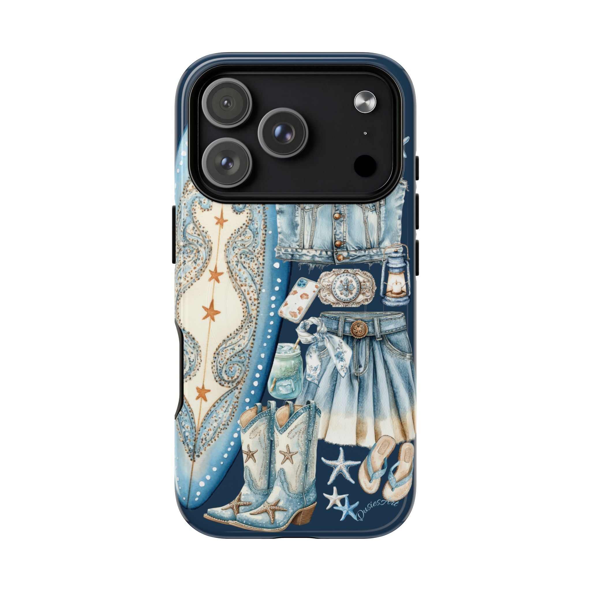 Sundown Cowgirl Boots Navy Tough Case