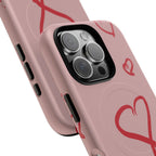 Red Doodle Hearts Phone Case | Tough Magnetic Case
