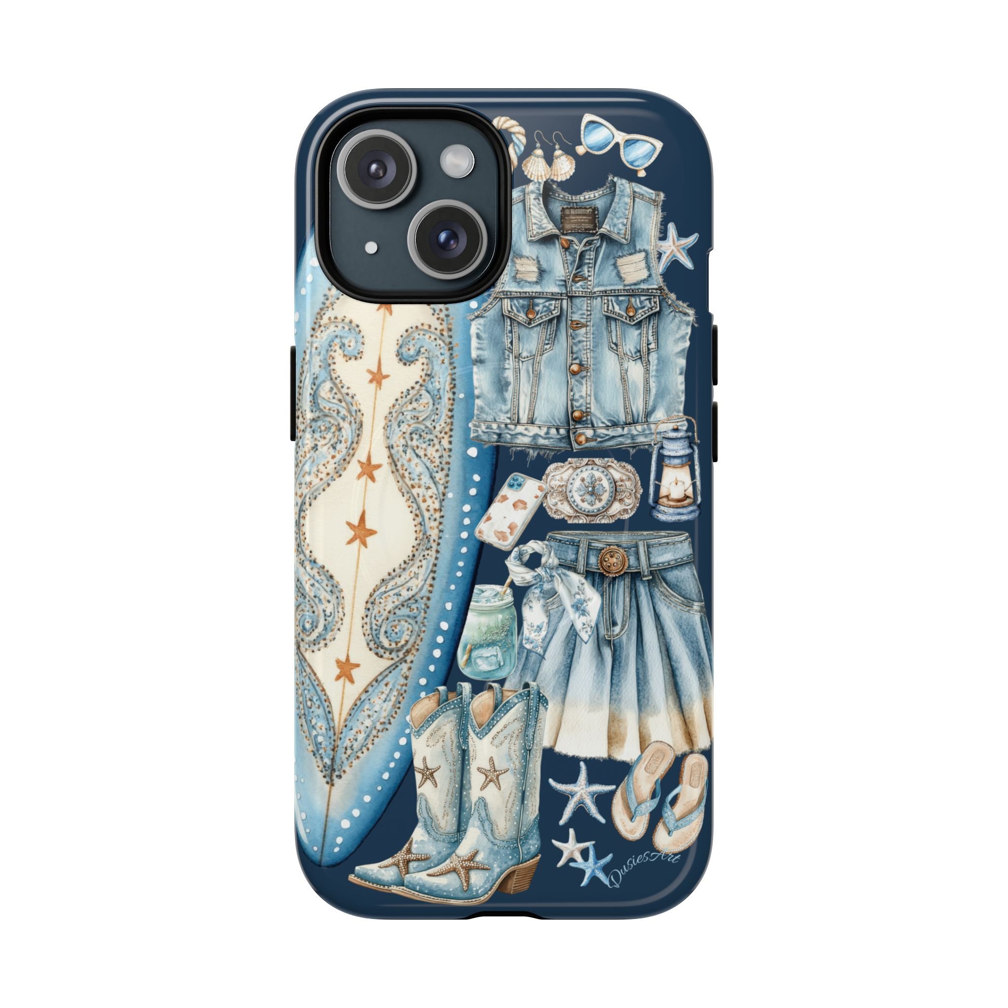 Sundown Cowgirl Boots Navy Tough Case