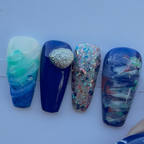 State of Origin Nails - NSW Medium Coffin
