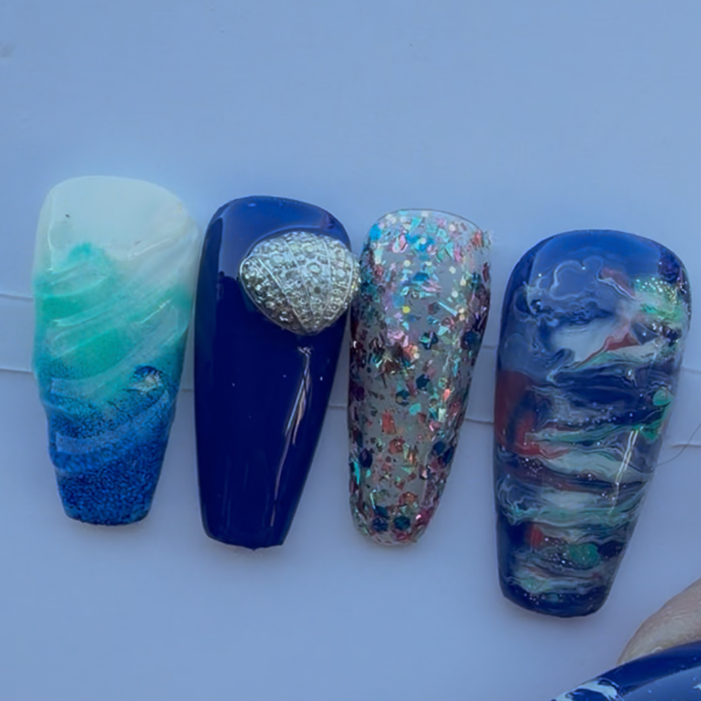 State of Origin Nails - NSW Medium Coffin