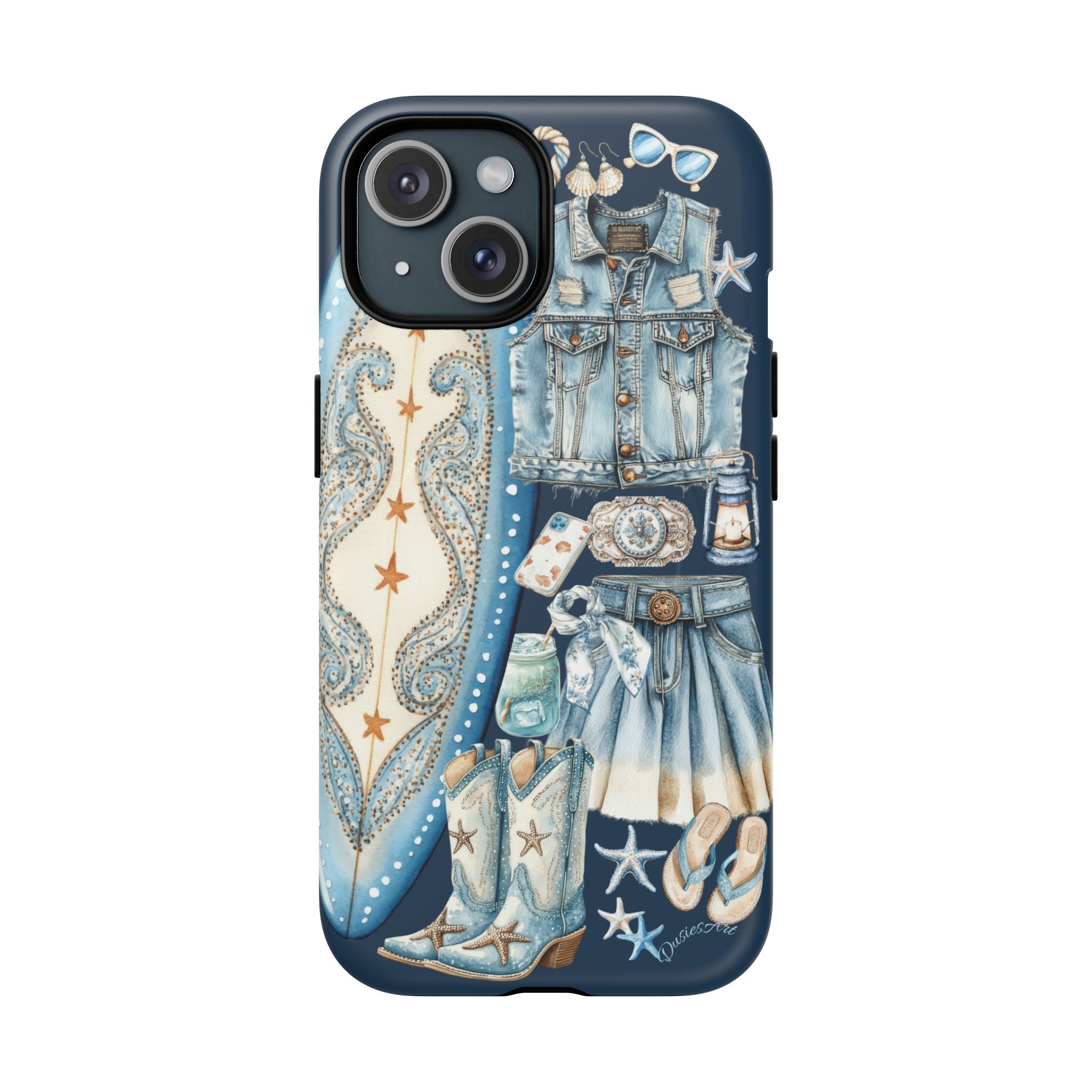 Sundown Cowgirl Boots Navy Tough Case