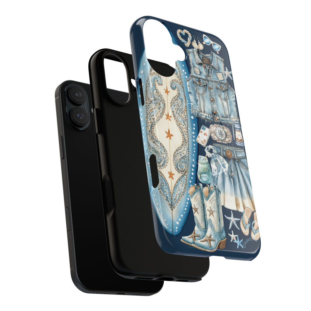 Sundown Cowgirl Boots Navy Tough Case