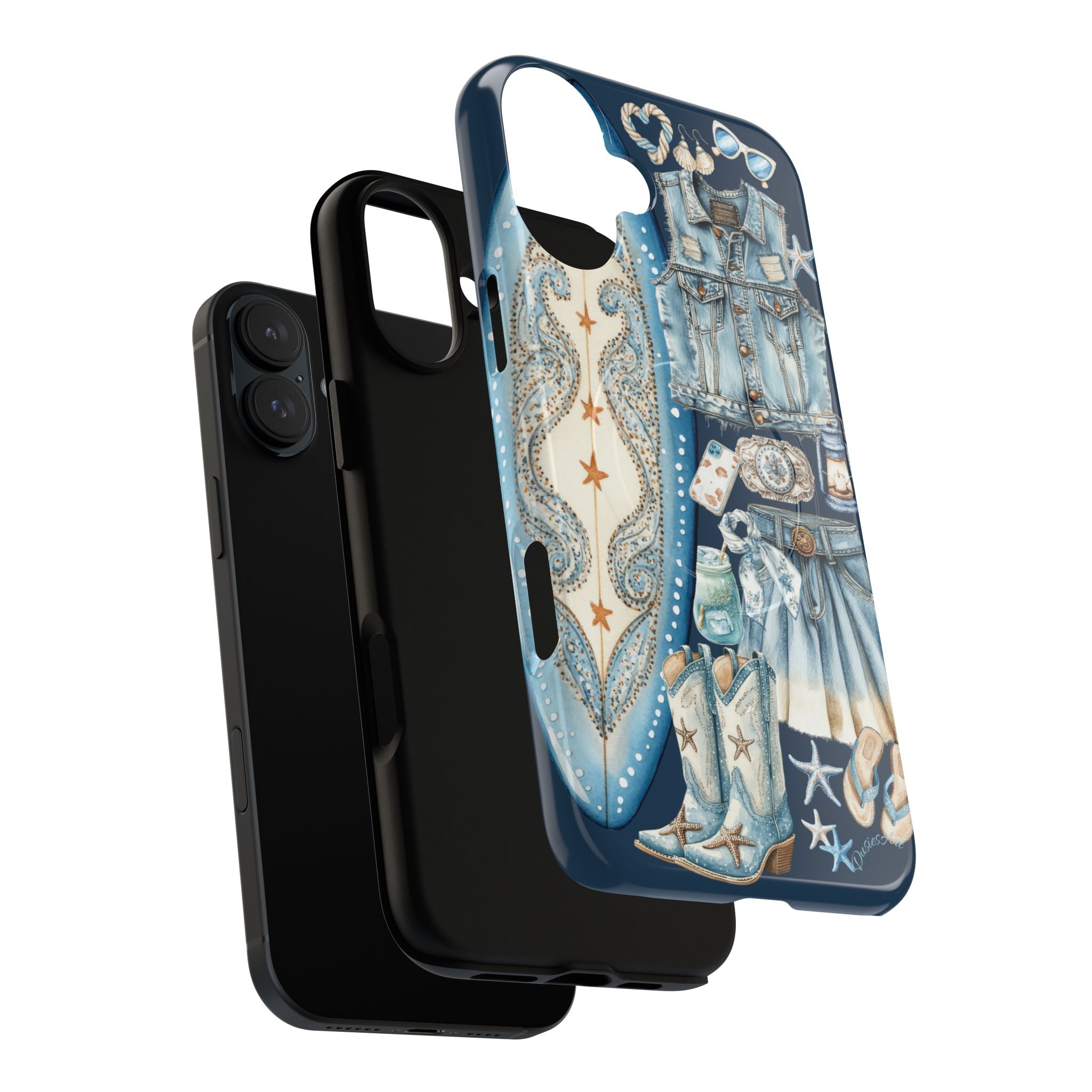 Sundown Cowgirl Boots Navy Tough Case