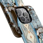 Sundown Cowgirl Boots Brown Phone Case | Coastal Western Patchwork MagSafe Design