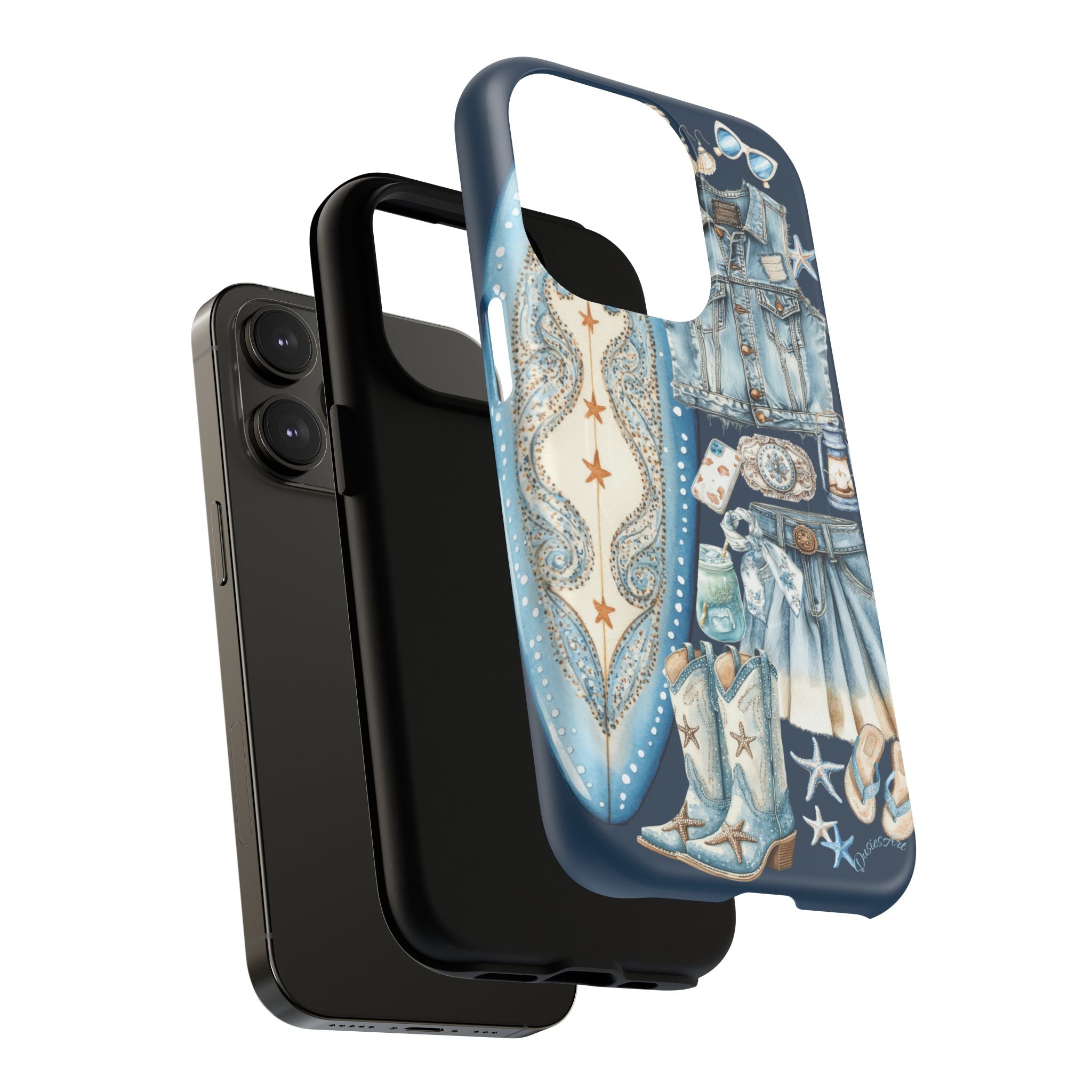 Sundown Cowgirl Boots Navy Tough Case