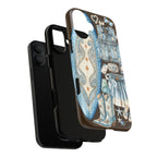 Sundown Cowgirl Boots Brown Phone Case | Coastal Western Patchwork MagSafe Design