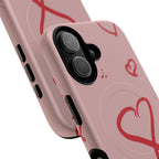 Red Doodle Hearts Phone Case | Tough Magnetic Case