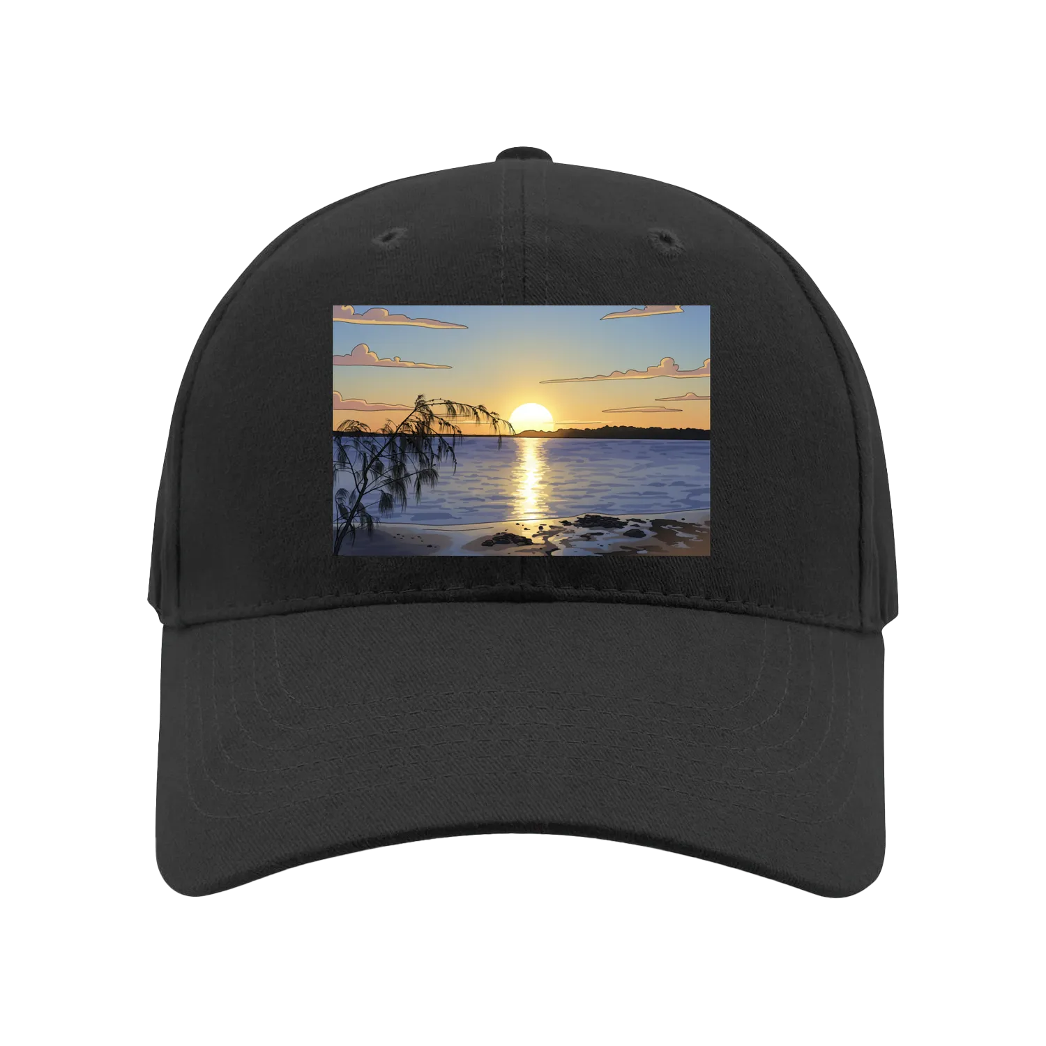 Black front flat lay