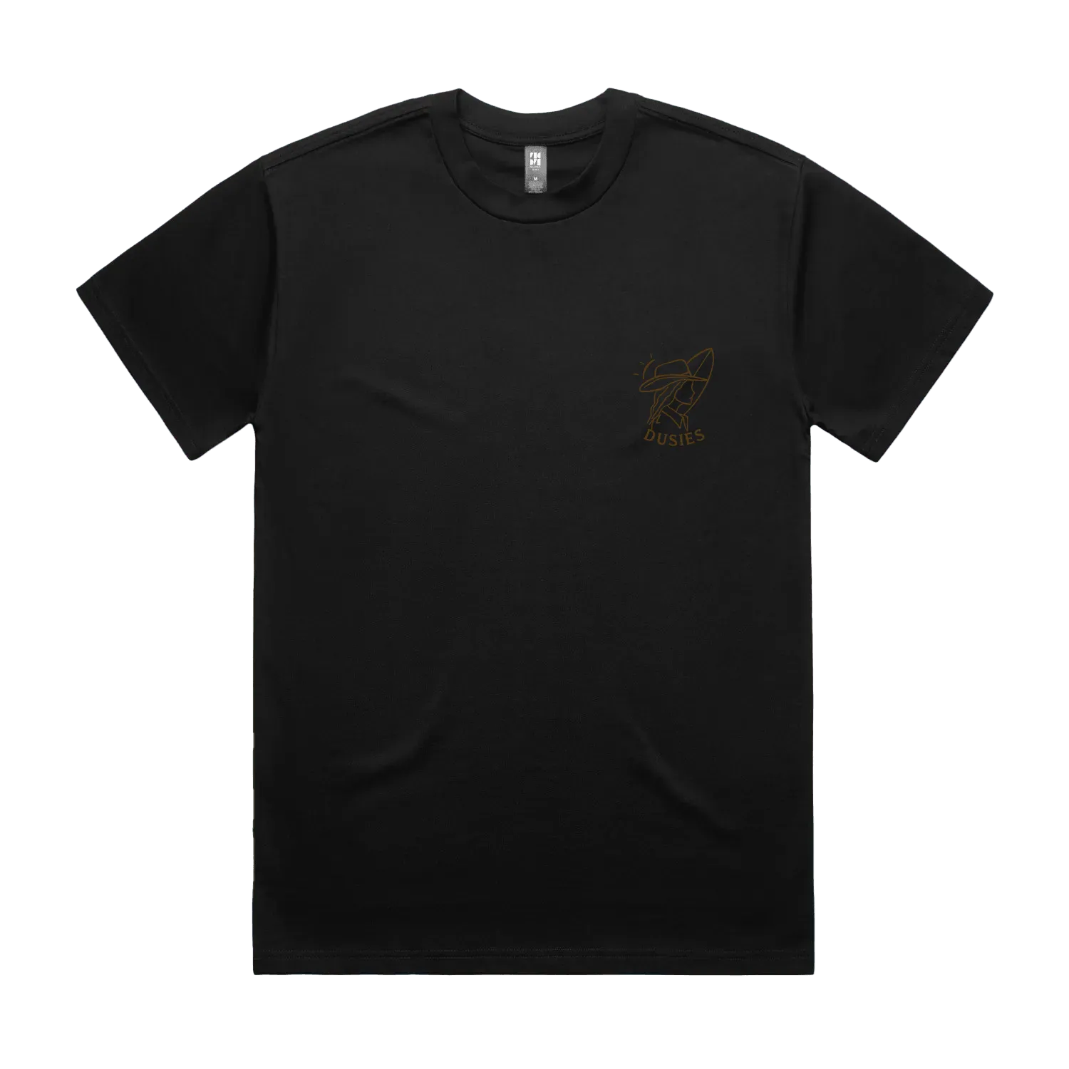 Black front flat lay