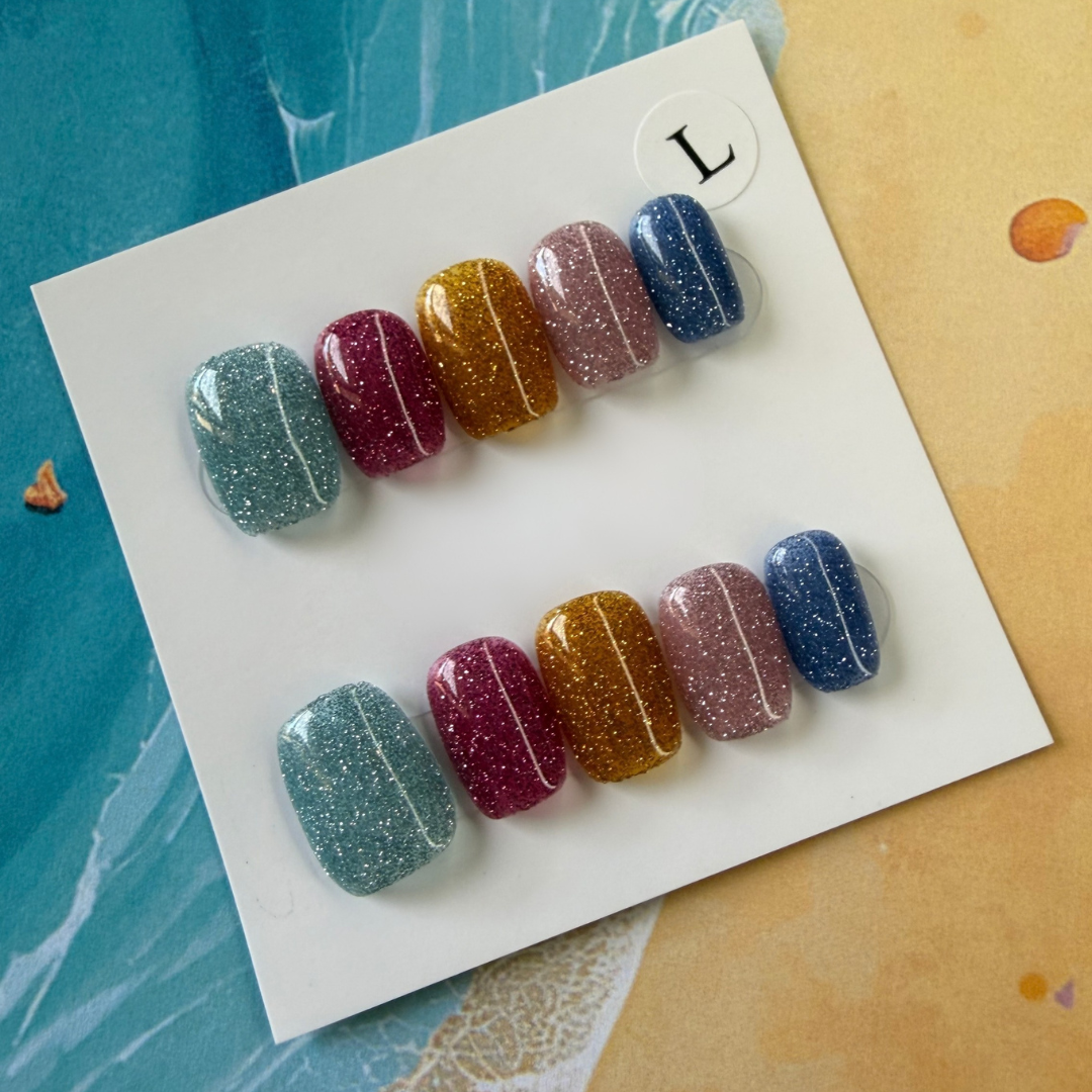 Coastal Spark Press-On Nail Set