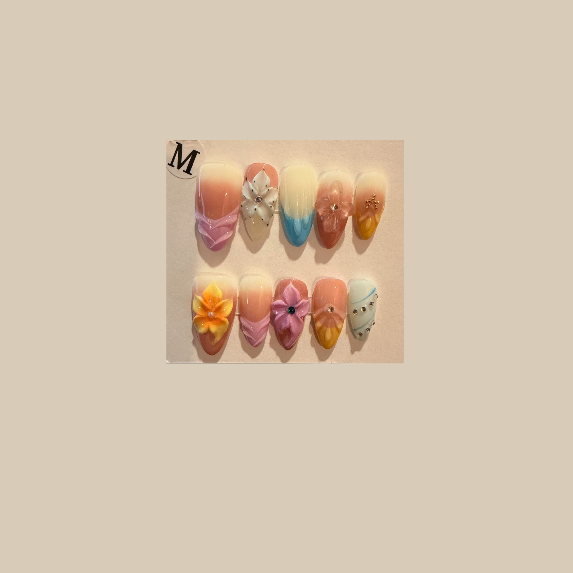 Coastal Bloom Press On-Nail Set