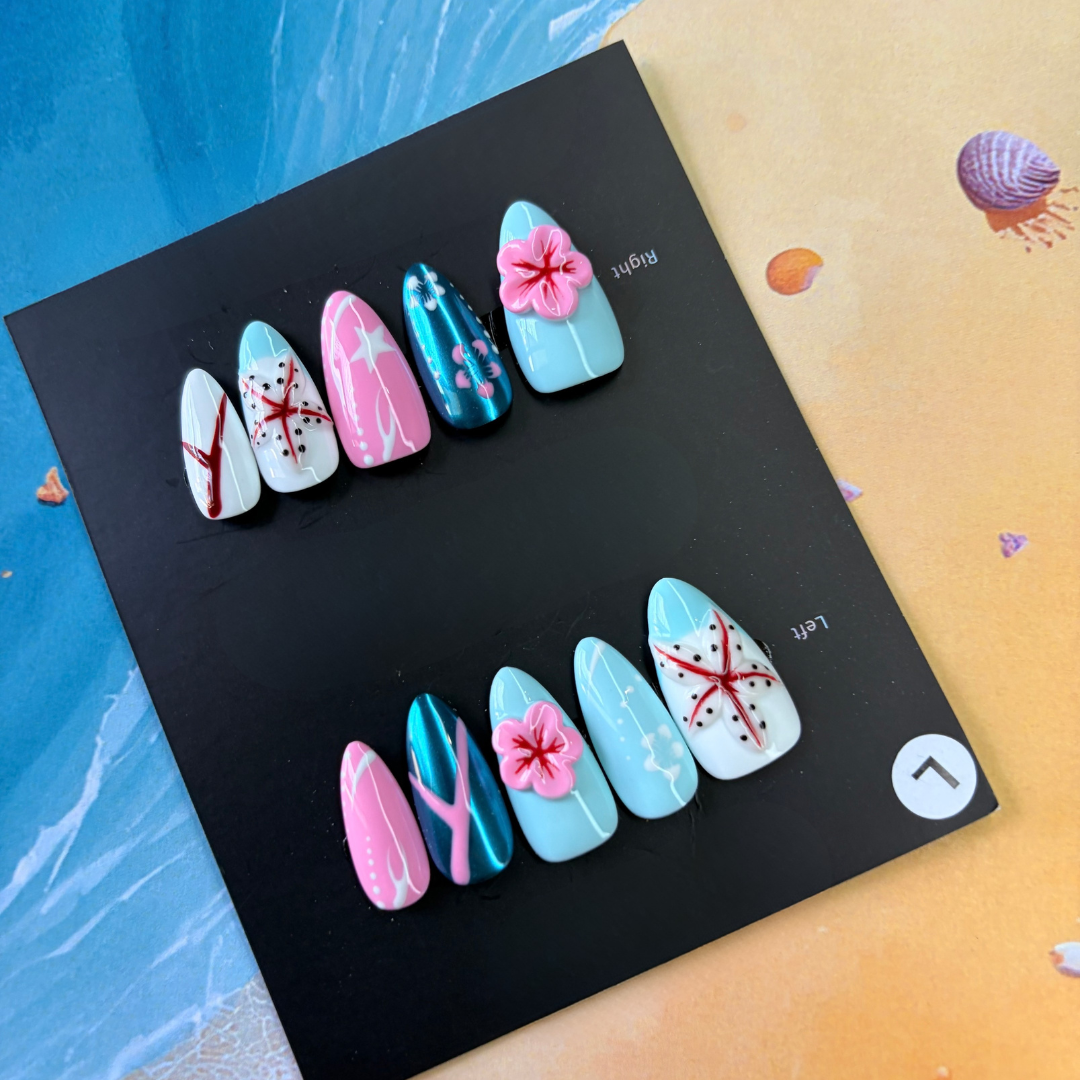 Coral Breeze Press-On Nail Set