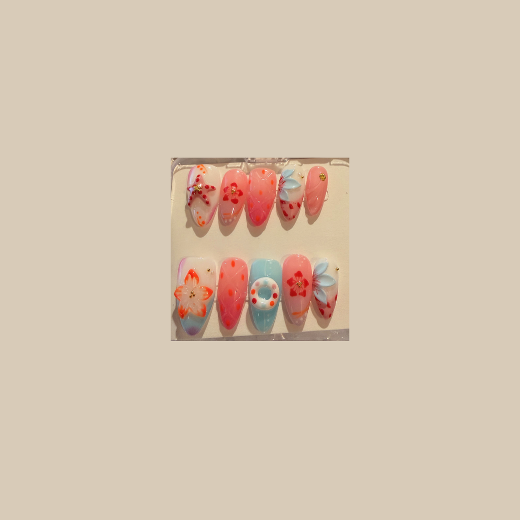 Coral Lagoon Press On-Nail Set