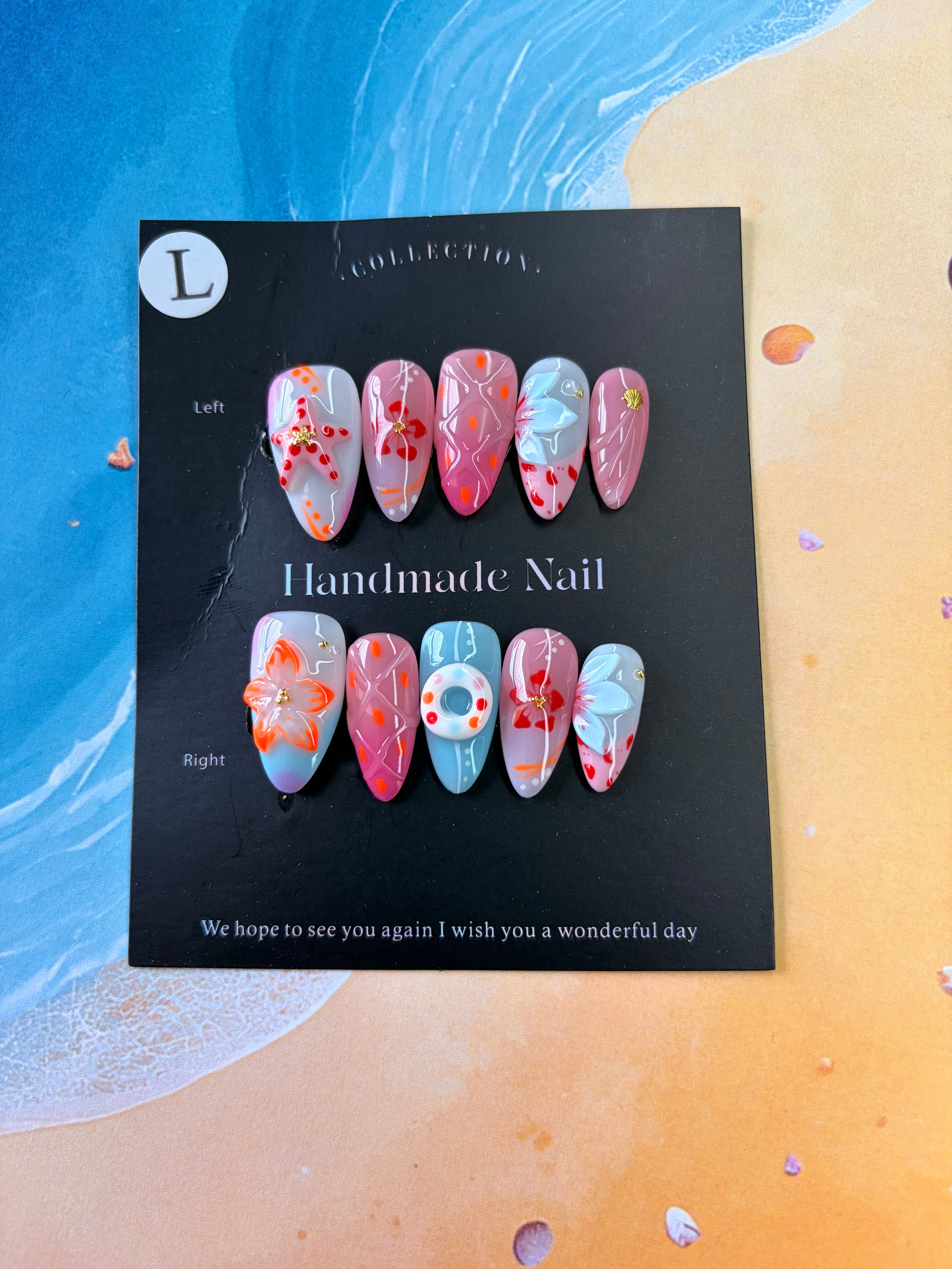 Coral Lagoon Press On-Nail Set