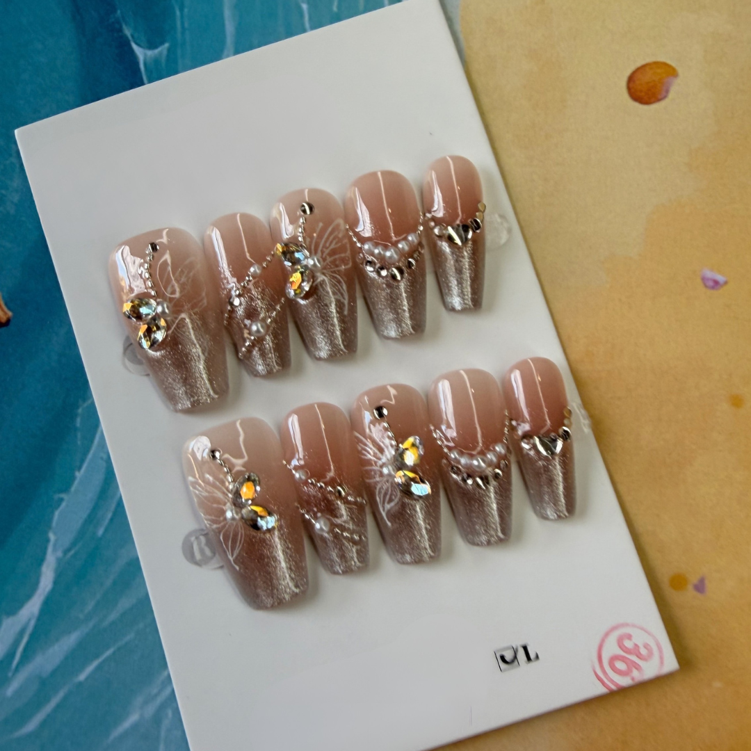 Ocean Champagne Press-On Nail Set