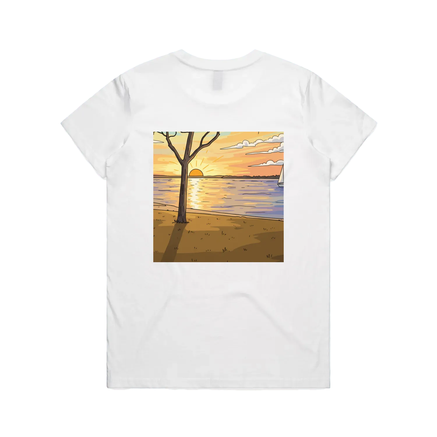 Dusies Coastal Tee - Bongaree Sunset