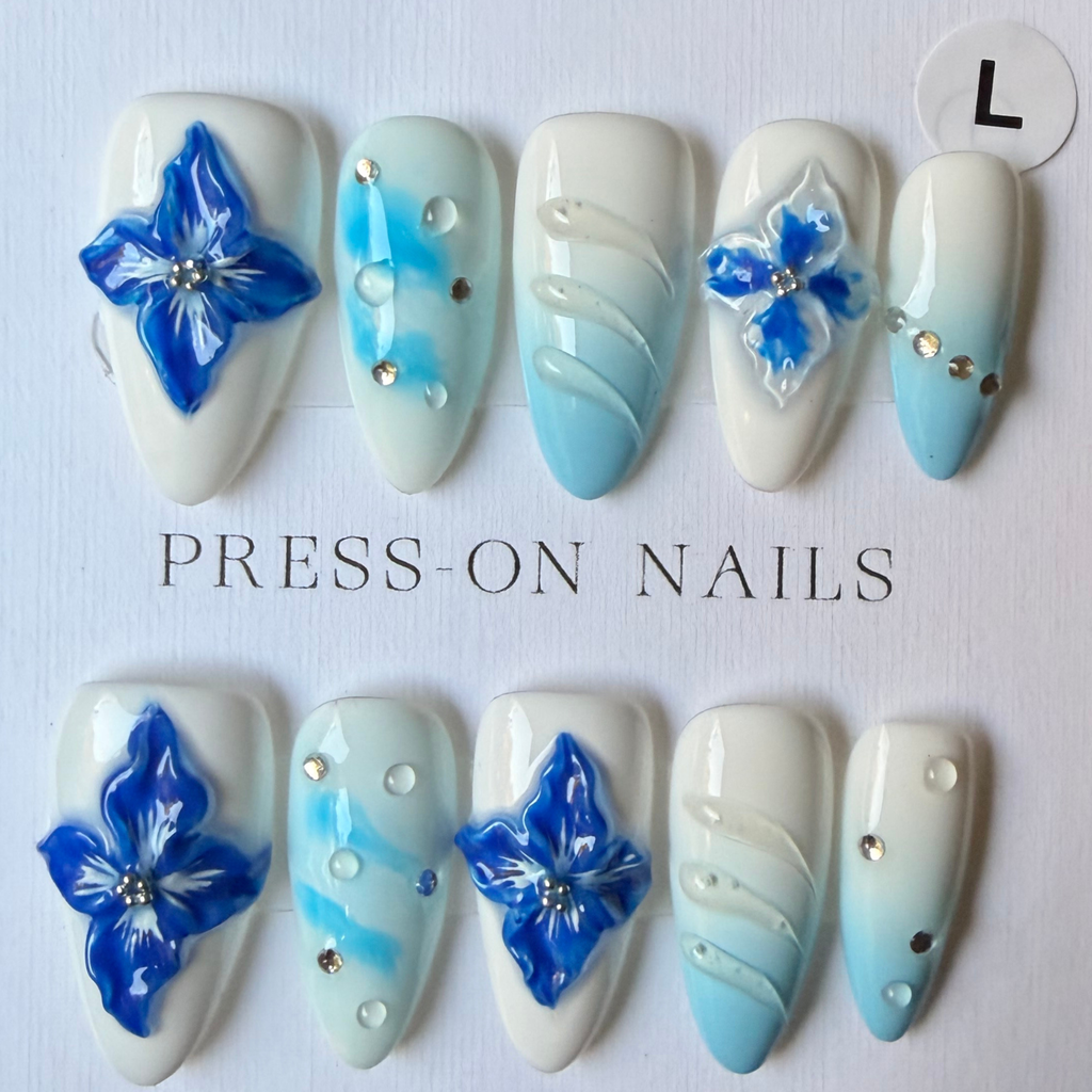 Blue Tide Press On-Nail Set