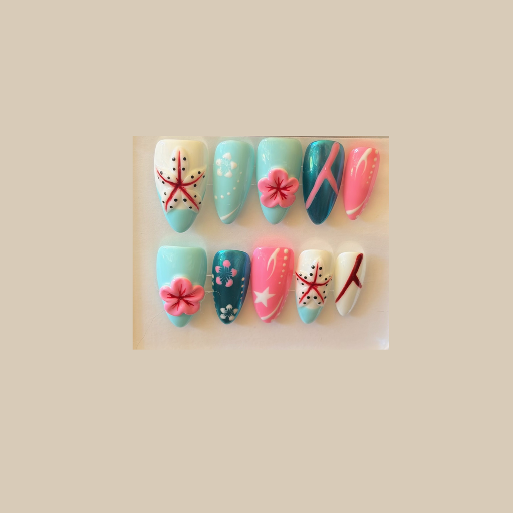 Coral Breeze Press-On Nail Set