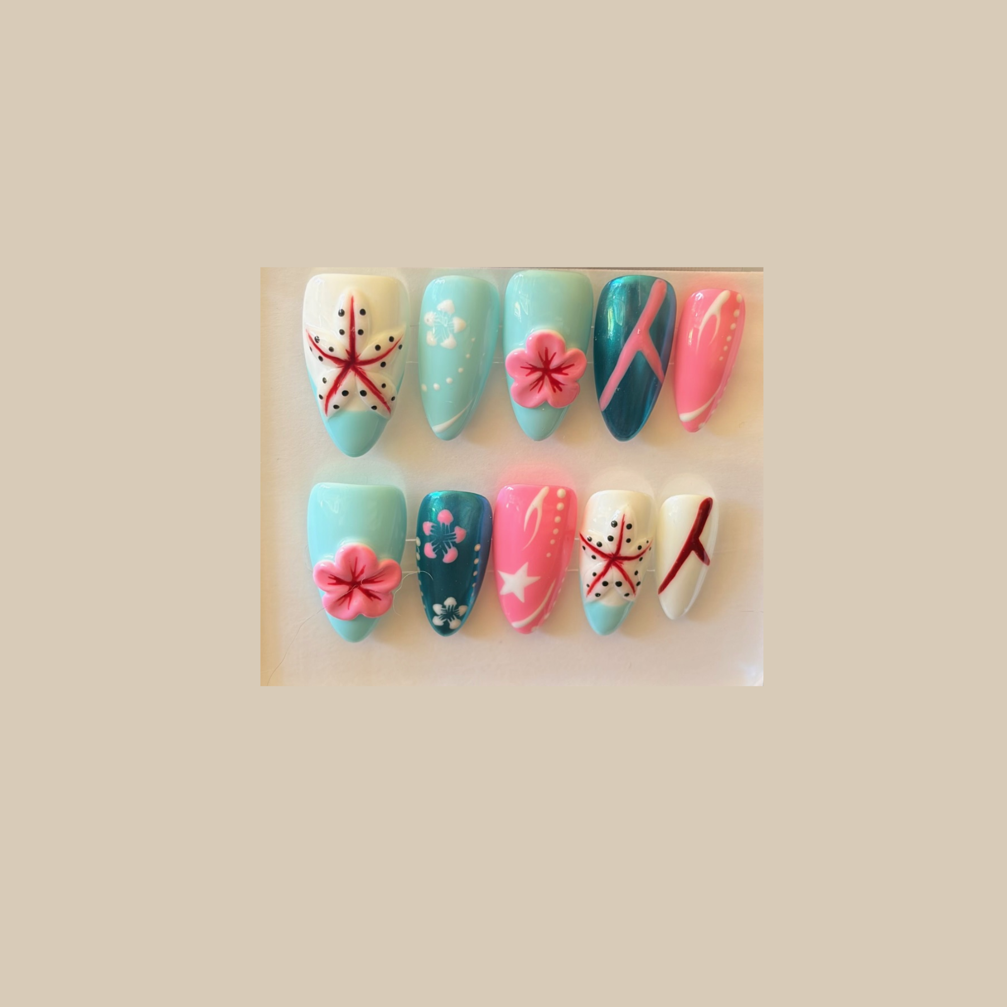 Coral Breeze Press-On Nail Set