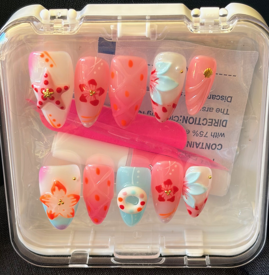 Coral Lagoon Press On-Nail Set