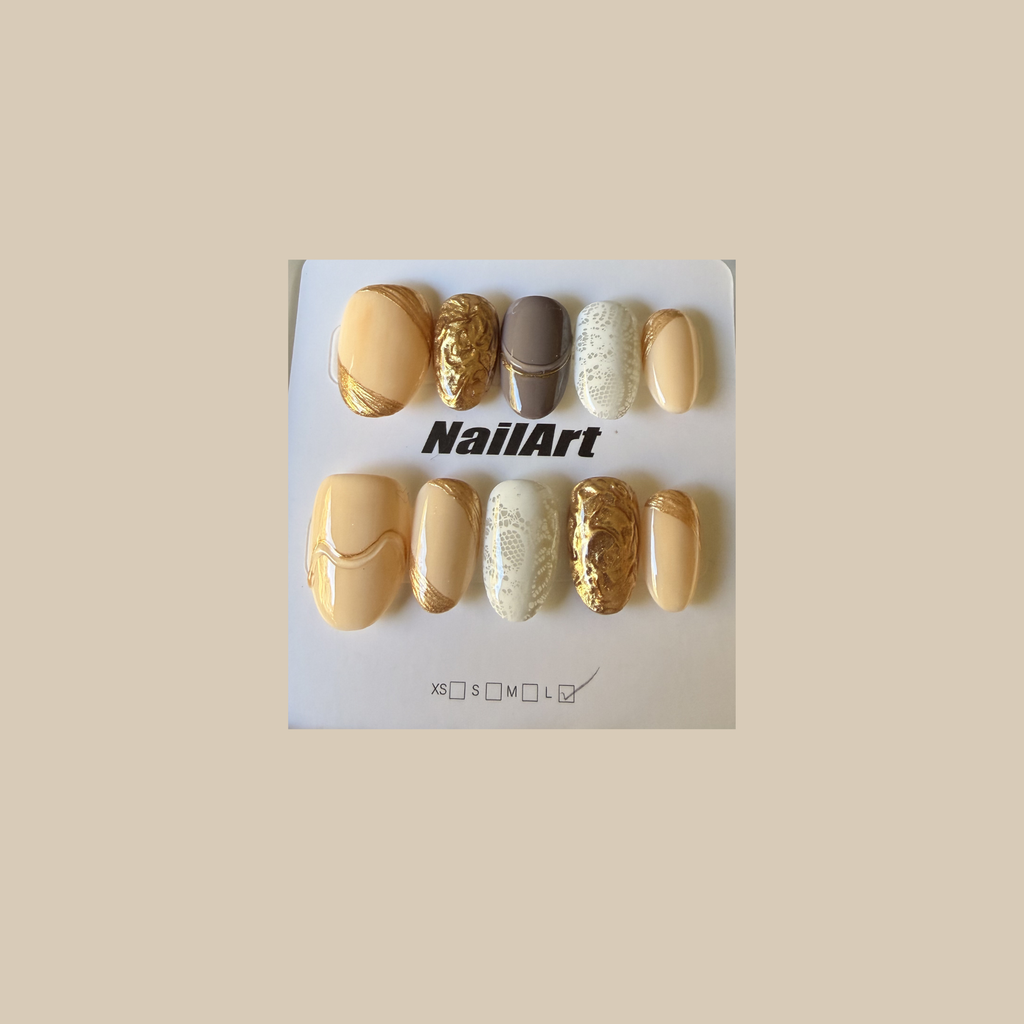 Golden Veil Press On-Nail Set