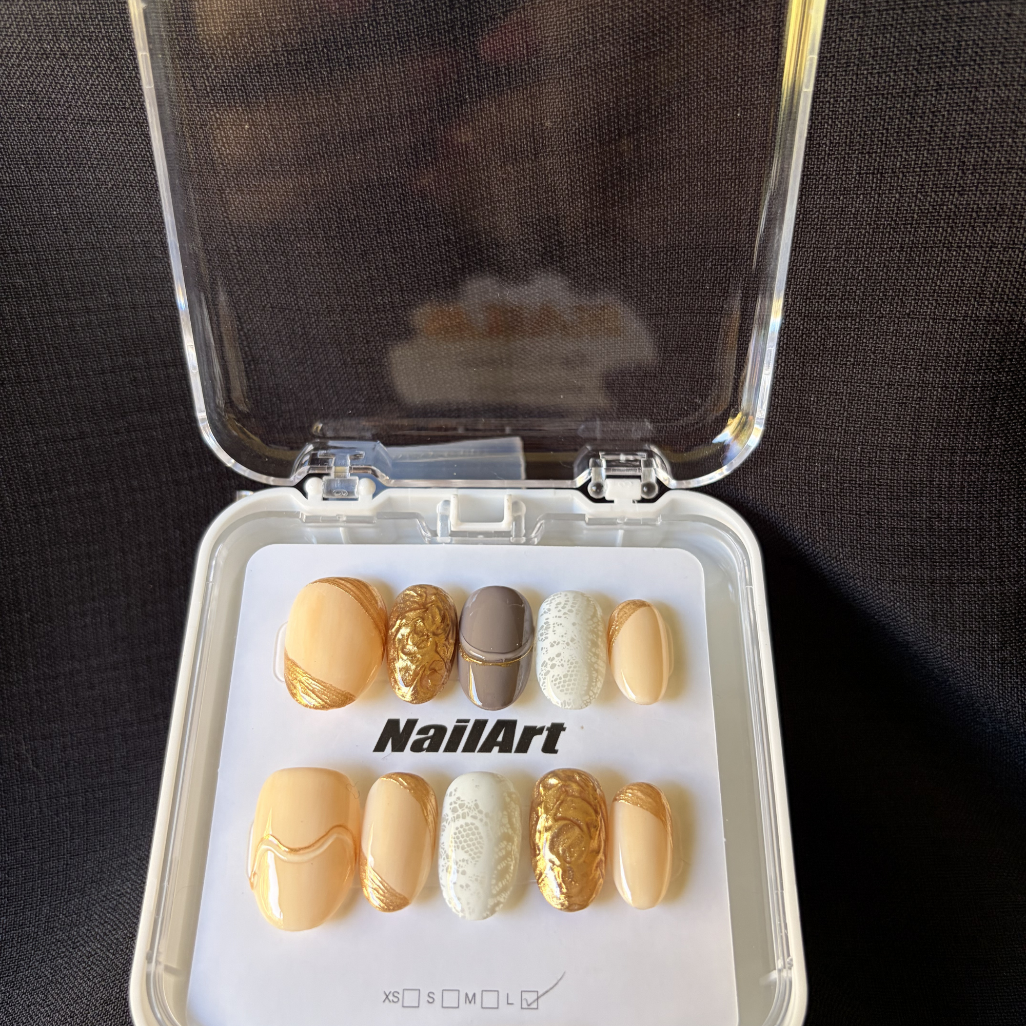 Golden Veil Press On-Nail Set