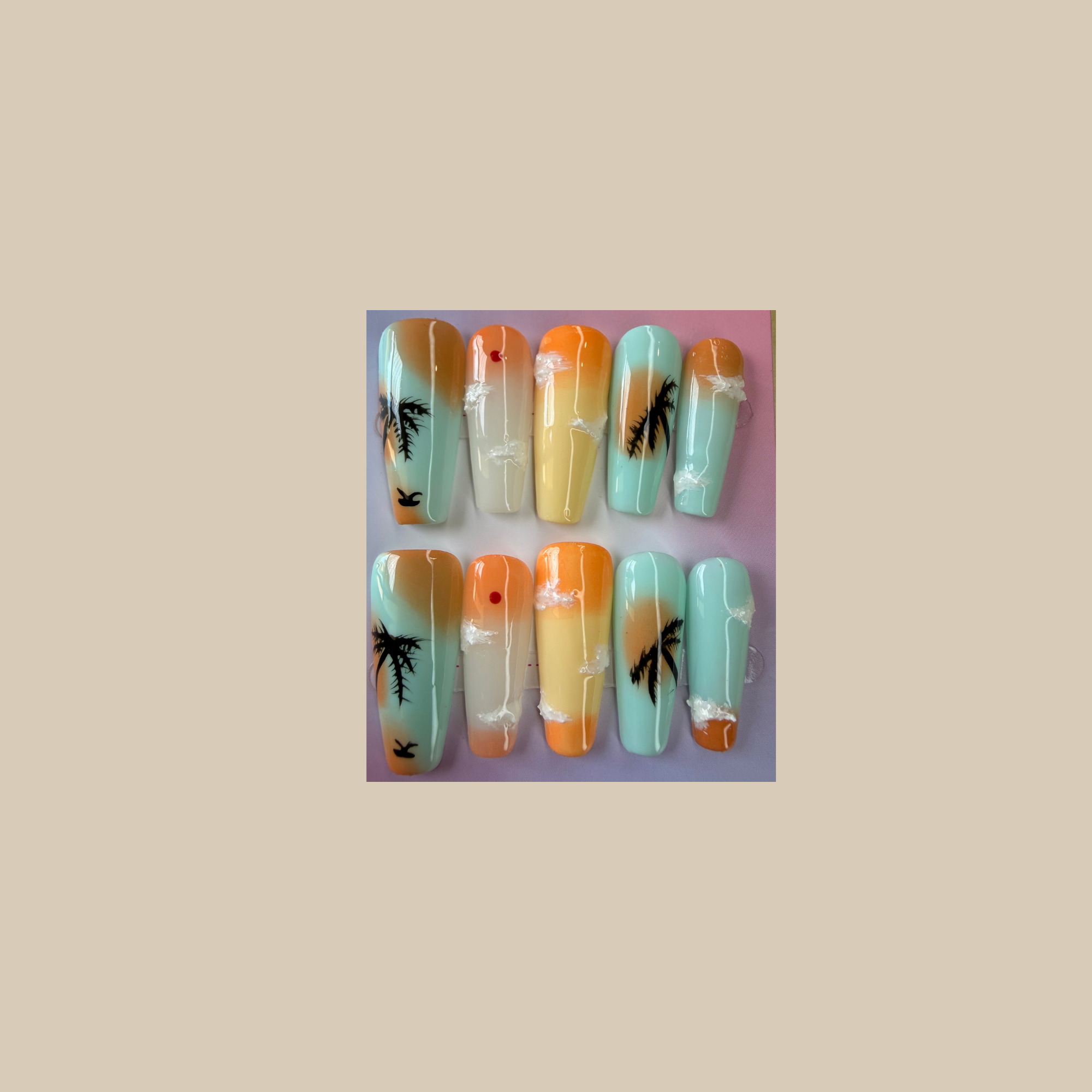 Sunset Horizon Press On-Nail Set