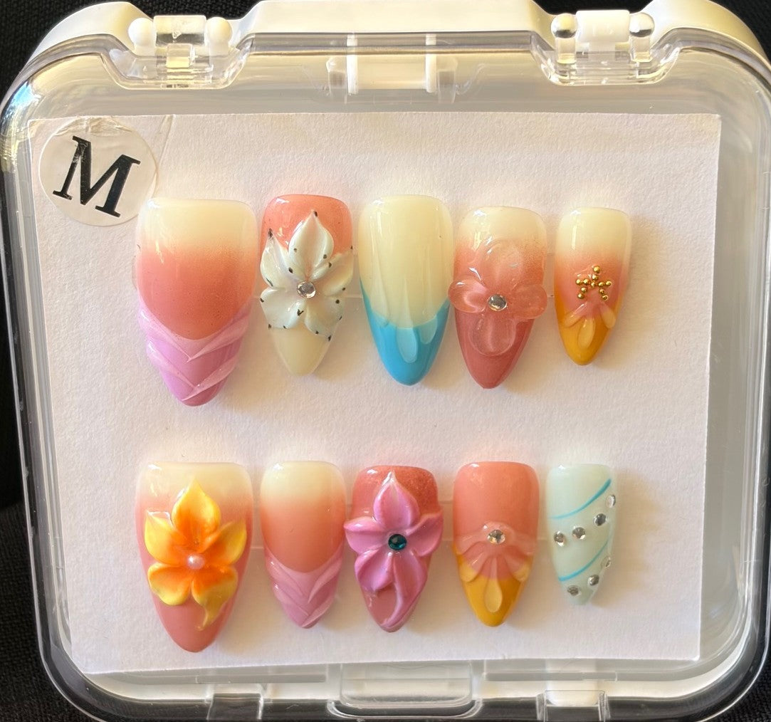 Coastal Bloom Press On-Nail Set