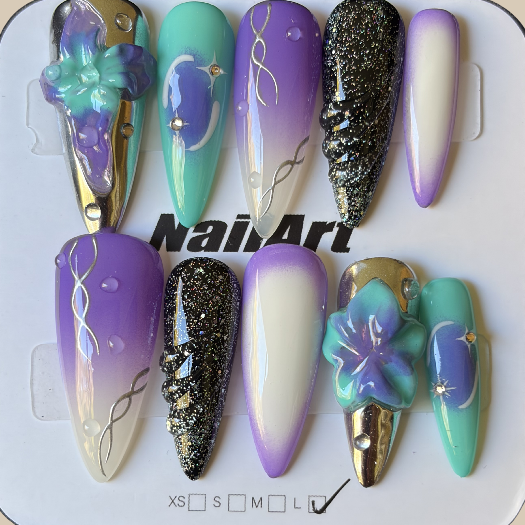 Mermaid Mirage Press On-Nail Set