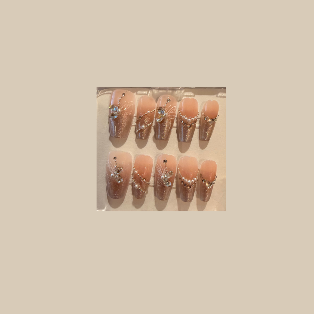 Ocean Champagne Press-On Nail Set