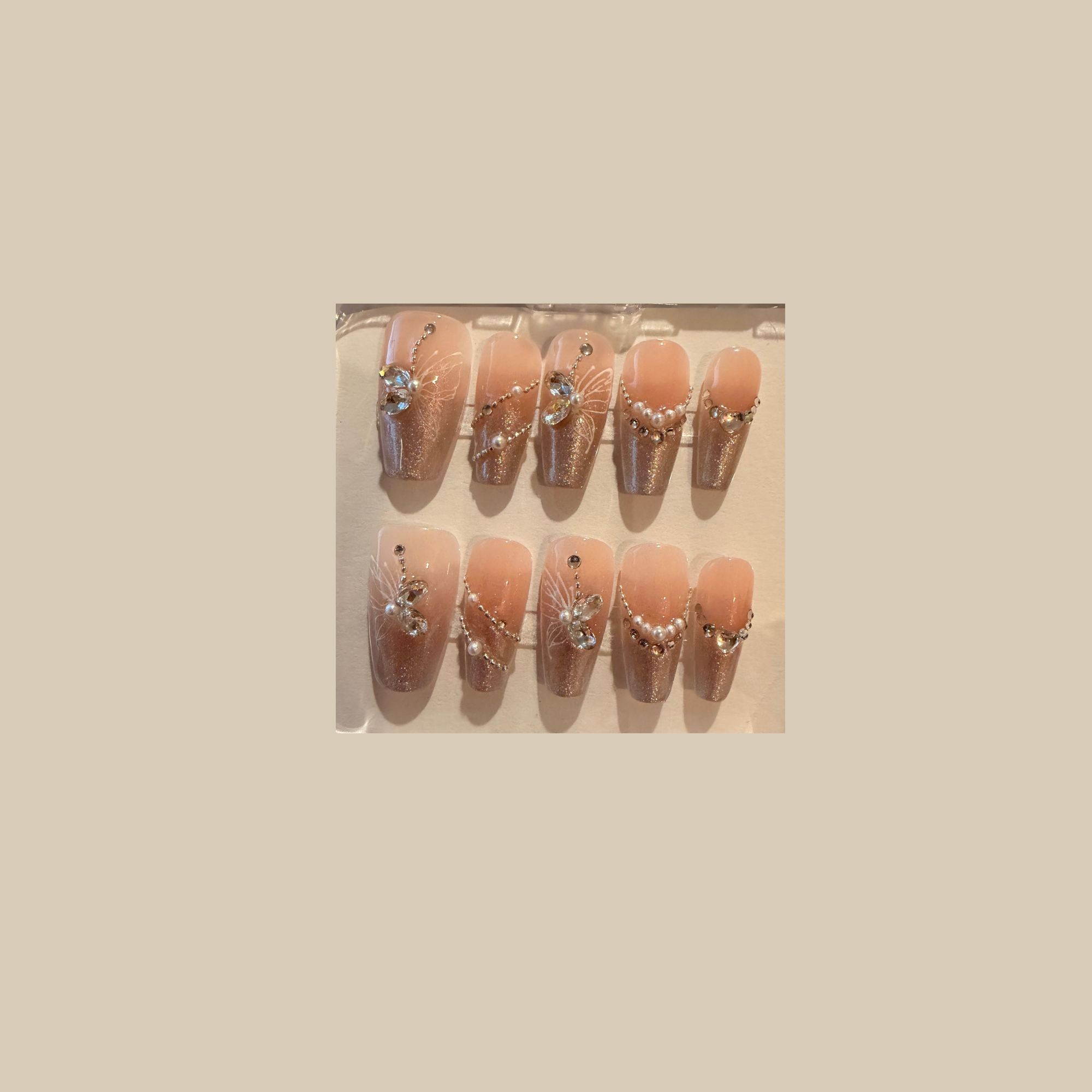 Ocean Champagne Press-On Nail Set