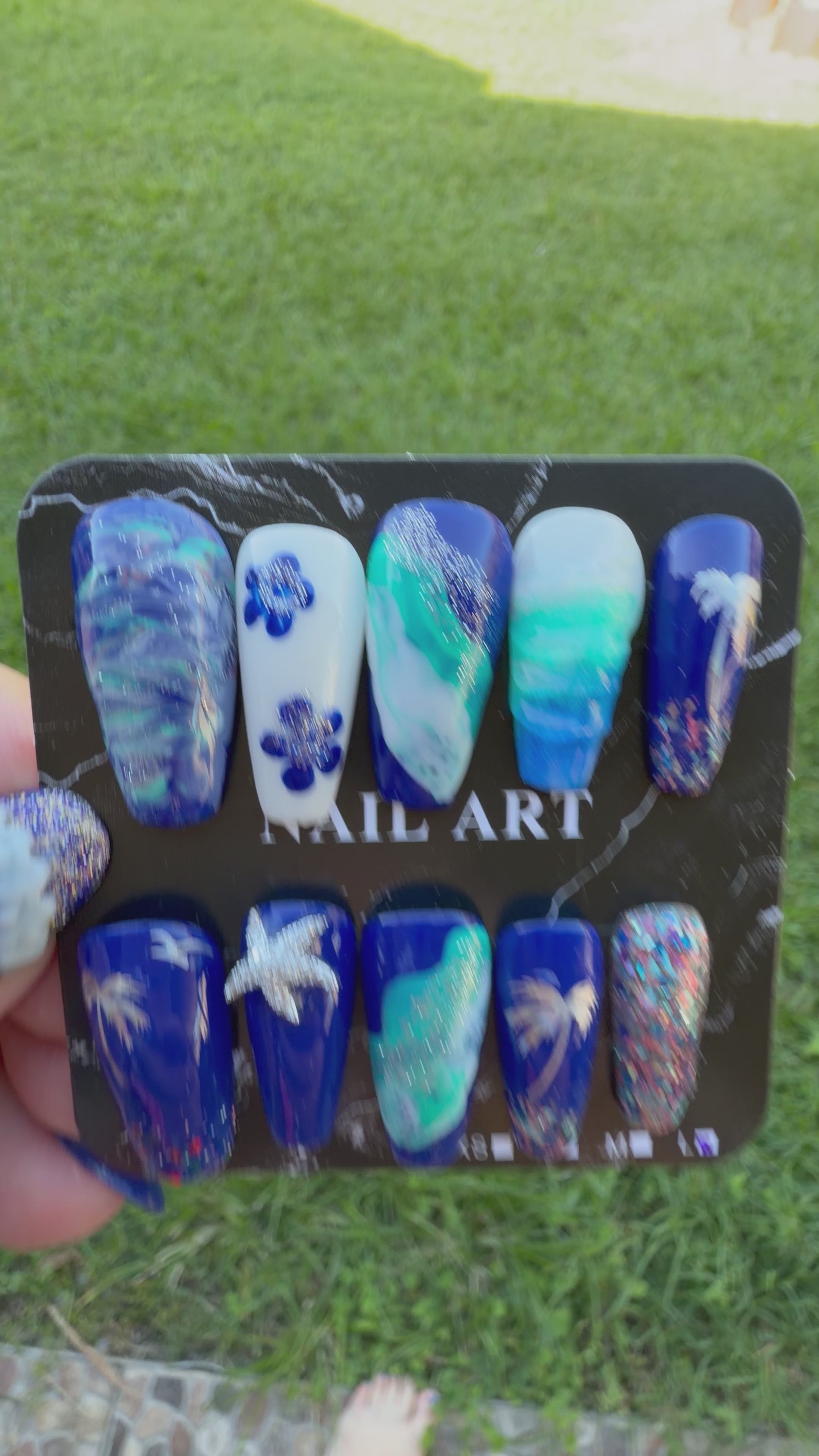 State of Origin Nails - NSW Medium Coffin