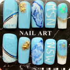 State of Origin Nails - NSW Medium Square