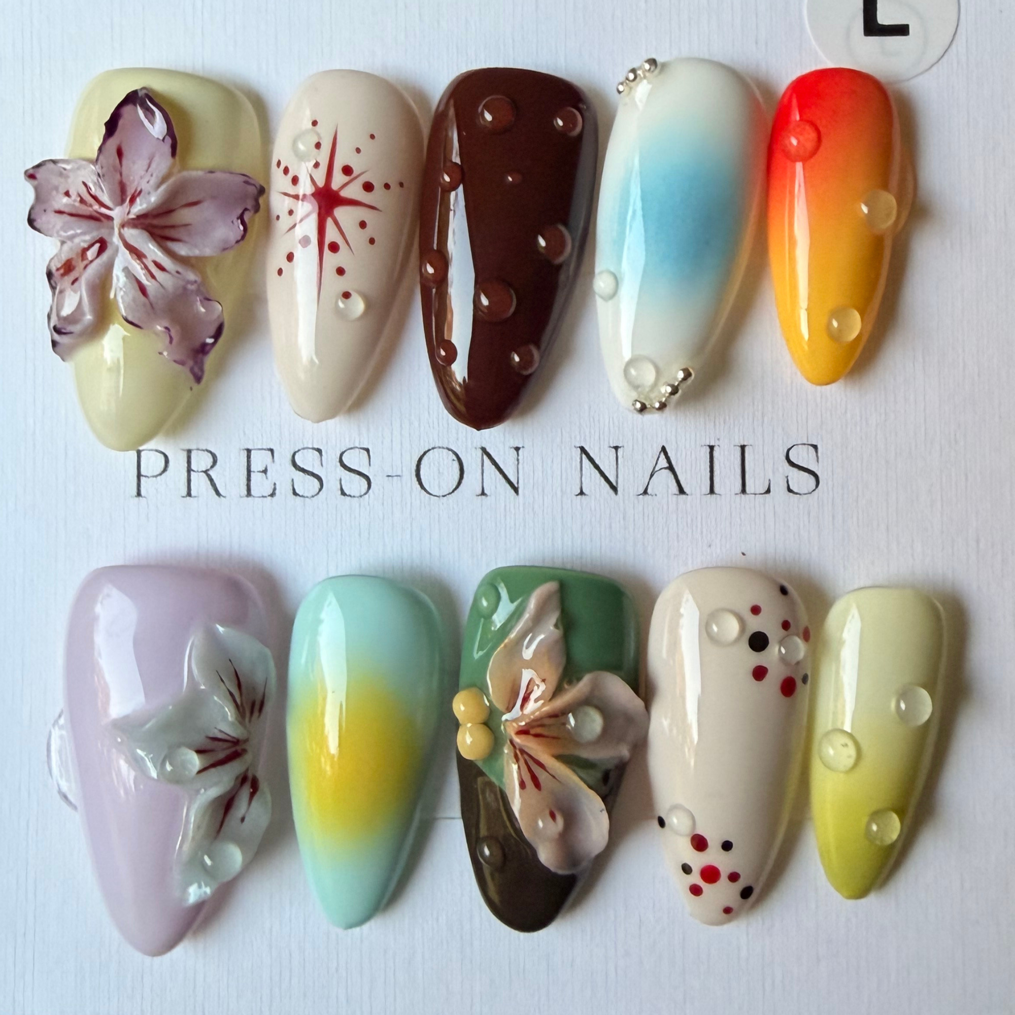 Sunset Bloom Press On-Nail Set