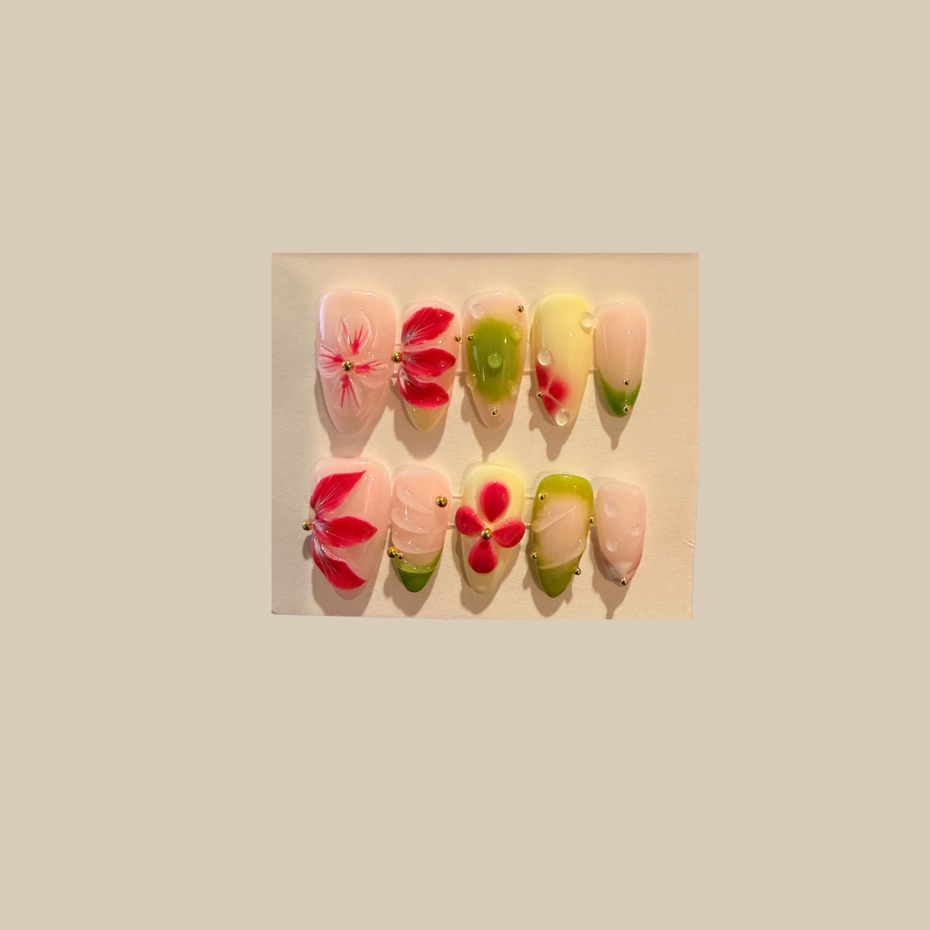 Watermelon Tide Press On-Nail Set